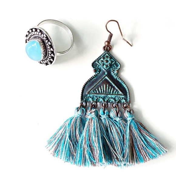 Blue Chalcedony Silver Ring Size 9.5 New - Picture 3 of 13